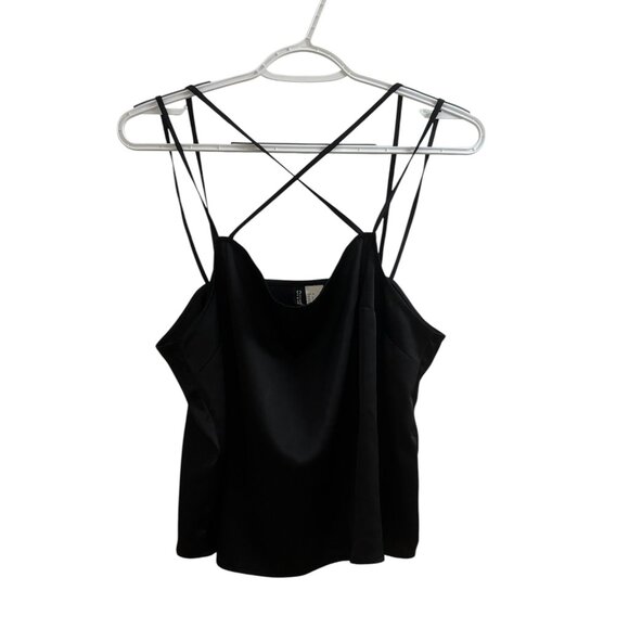 H&M Black Silky Tank Top - L - Flowy - Picture 1 of 3